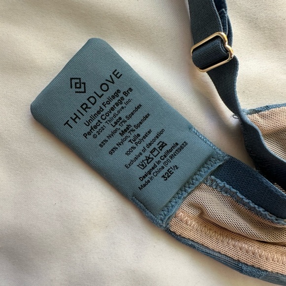 EUC Like New Thirdlove Unlined Foliage Perfect Coverage Bra 32E1/2 - Picture 2 of 7